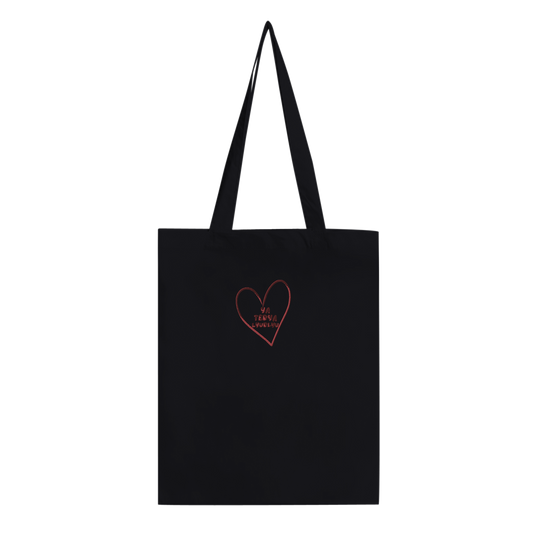 Premium embroidered tote bag with a heart YA TEBYA LYUBLYU i love you
